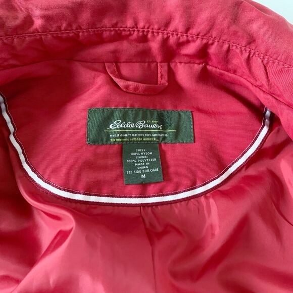 Eddie Bauer Women's Nylon Double Breasted Peacoat Jacket Coat M Medium Berry Red - Picture 12 of 12